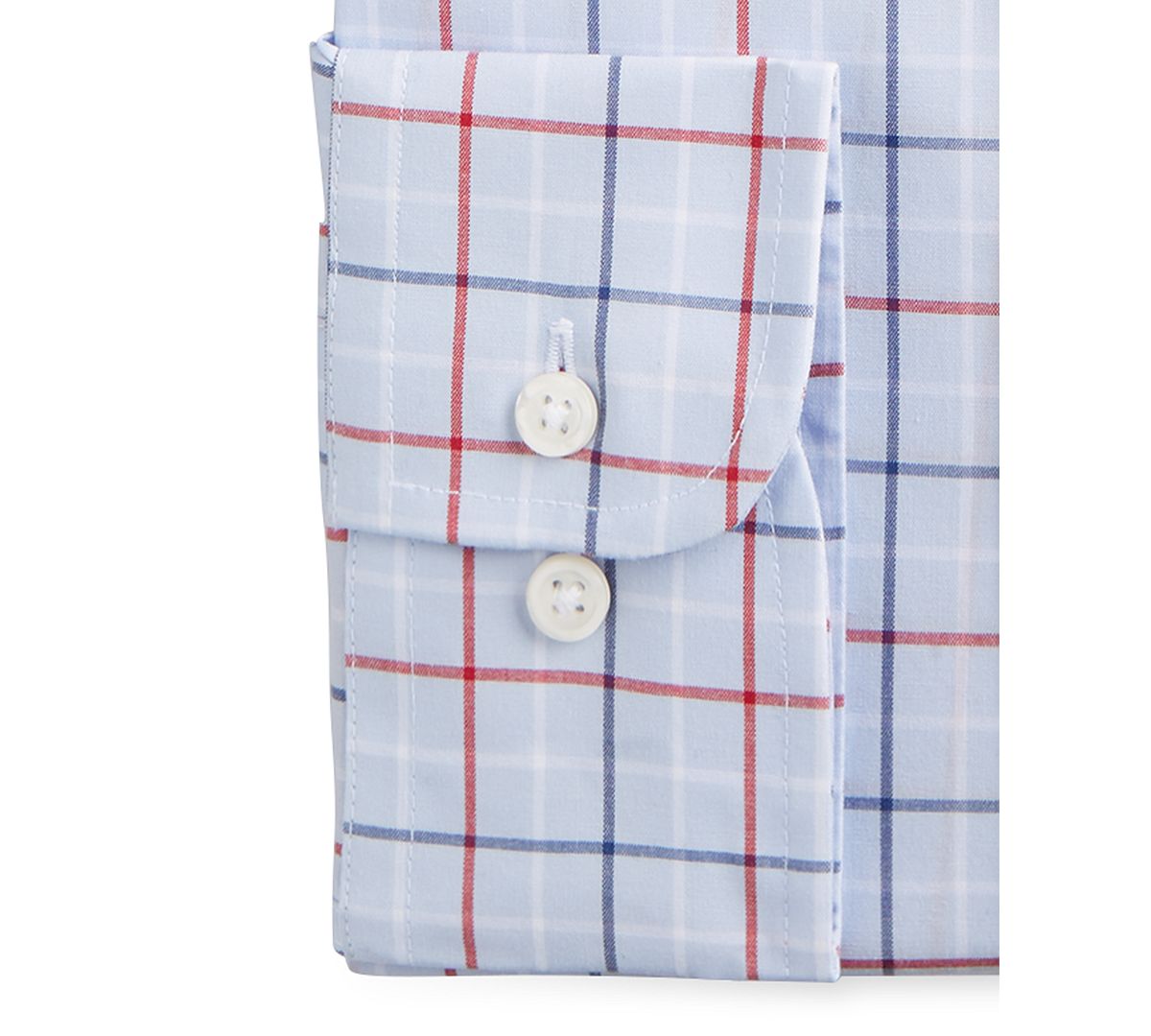 Club Room Classic/regular Fit Stretch Tattersall Dress Shirt Blue/Navy/Red