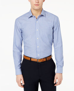 Club Room Classic/regular Fit Stripe Dress Shirt  Blue thumbnail 1
