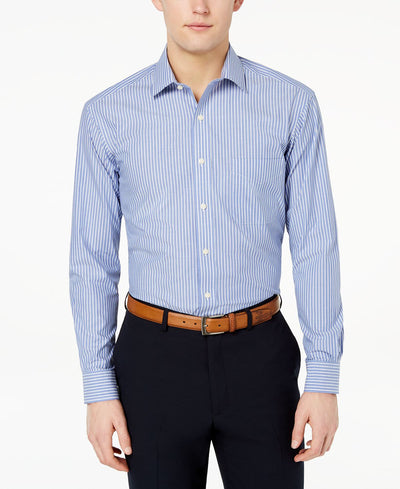 Club Room Classic/regular Fit Stripe Dress Shirt Blue