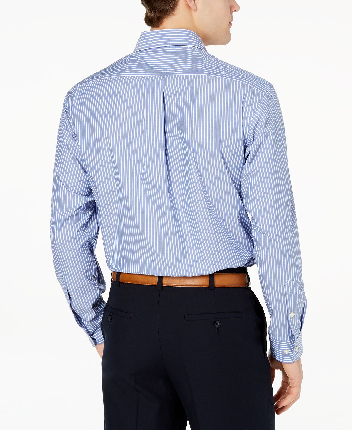 Club Room Classic/regular Fit Stripe Dress Shirt Blue