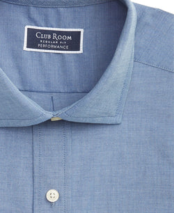 Club Room Classic/regular-fit Performance Stretch Chambray Dress Shirt Indigo thumbnail 3