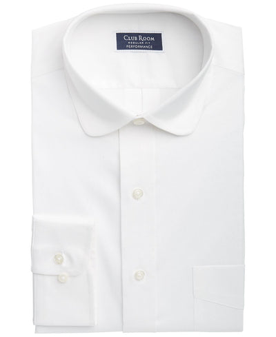Club Room Classic/regular-fit Performance Stretch Solid Dress Shirt White