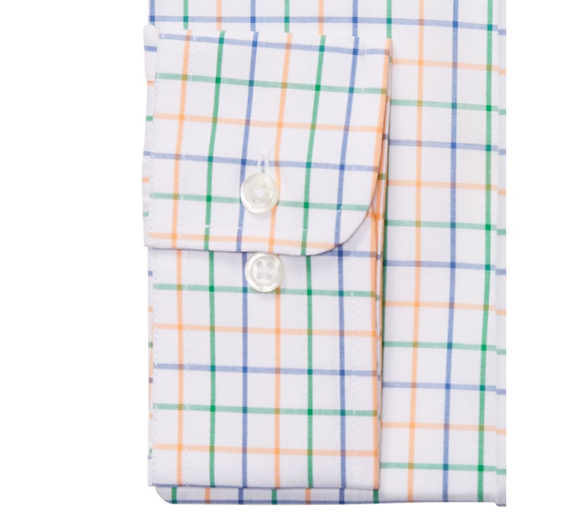 Club Room Classic/regular-fit Performance Stretch Tattersall Check Dress Shirt White/Orange