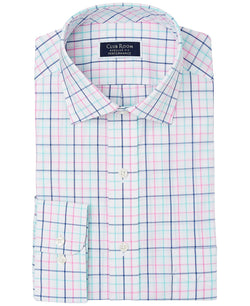 Club Room Classic/regular-fit Performance Stretch Tattersall Check Dress Shirt White/Pink thumbnail 1