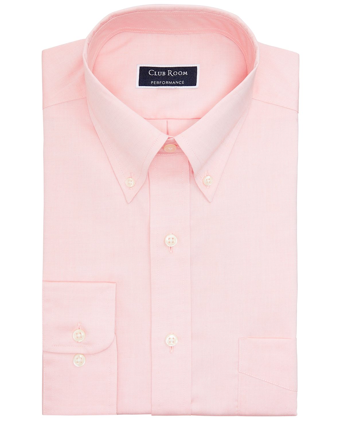 Club Room Classic/regular-fit Performance Stretch Yarn-dyed Pinpoint Dress Shirt Melon