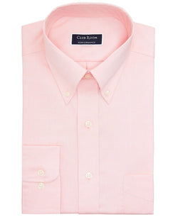 Club Room Classic/regular-fit Performance Stretch Yarn-dyed Pinpoint Dress Shirt Melon thumbnail 1