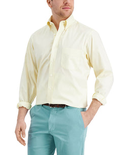 Club Room Classic/regular-fit Performance Stretch Yarn-dyed Pinpoint Dress Shirt Yellow thumbnail 1