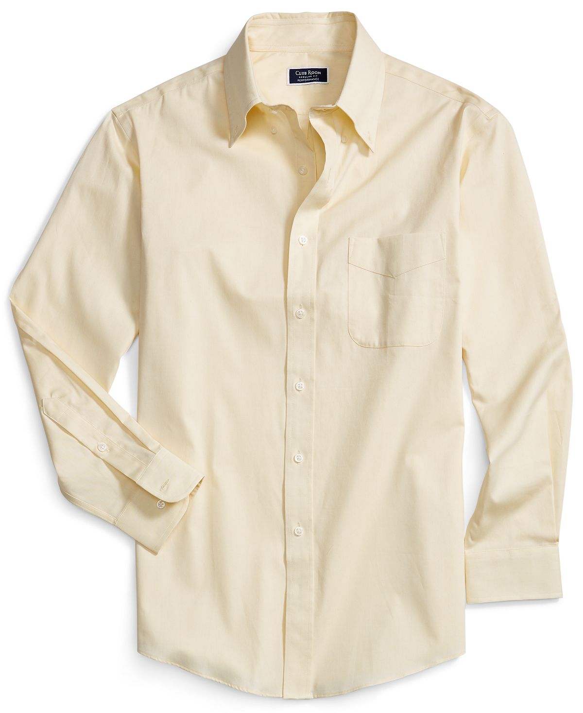 Club Room Classic/regular-fit Performance Stretch Yarn-dyed Pinpoint Dress Shirt Yellow