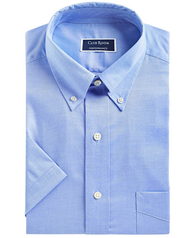 Club Room Classic/regular-fit Stretch Pinpoint Dress Shirt Light Blue