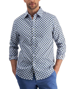 Club Room Concho Tile-print Shirt Pale Ink Blue thumbnail 1