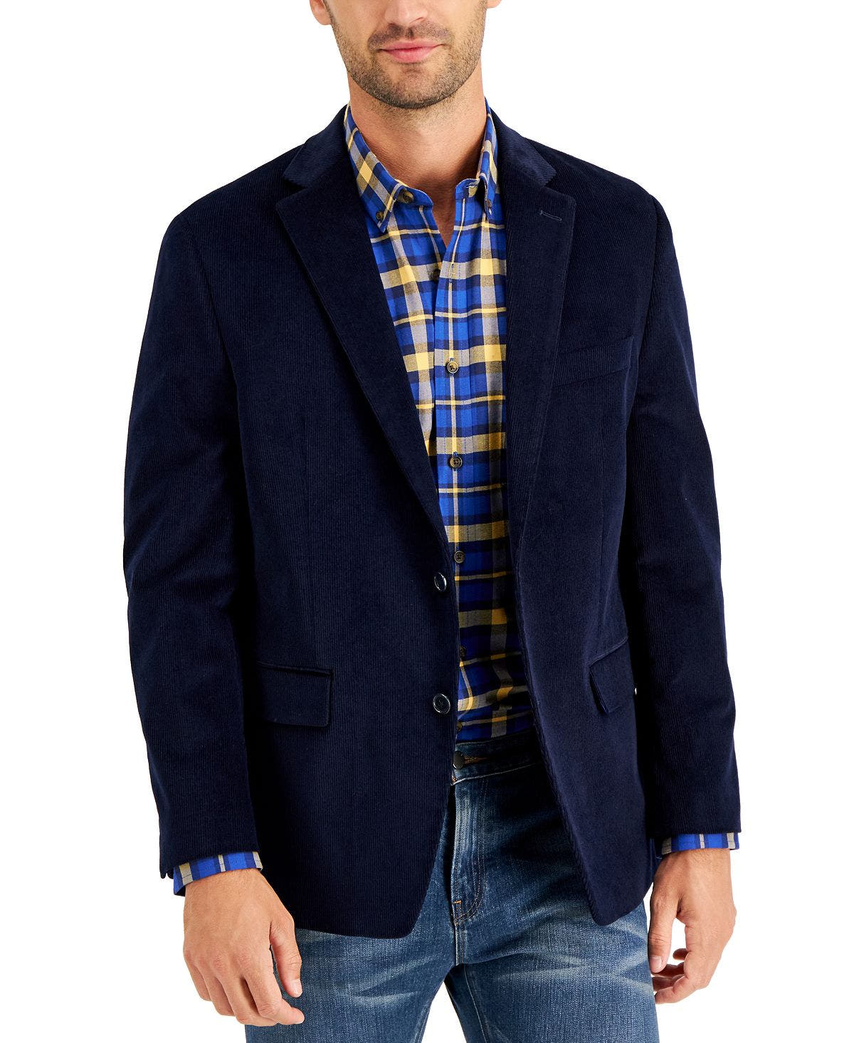 Club Room Corduroy Classic-fit Sport Coat Navy