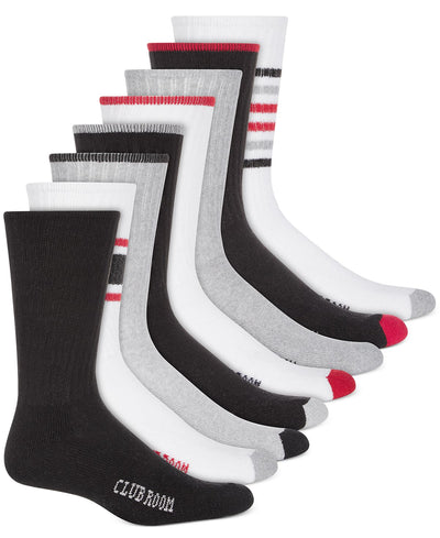 Club Room Crew Socks 8-pack Black