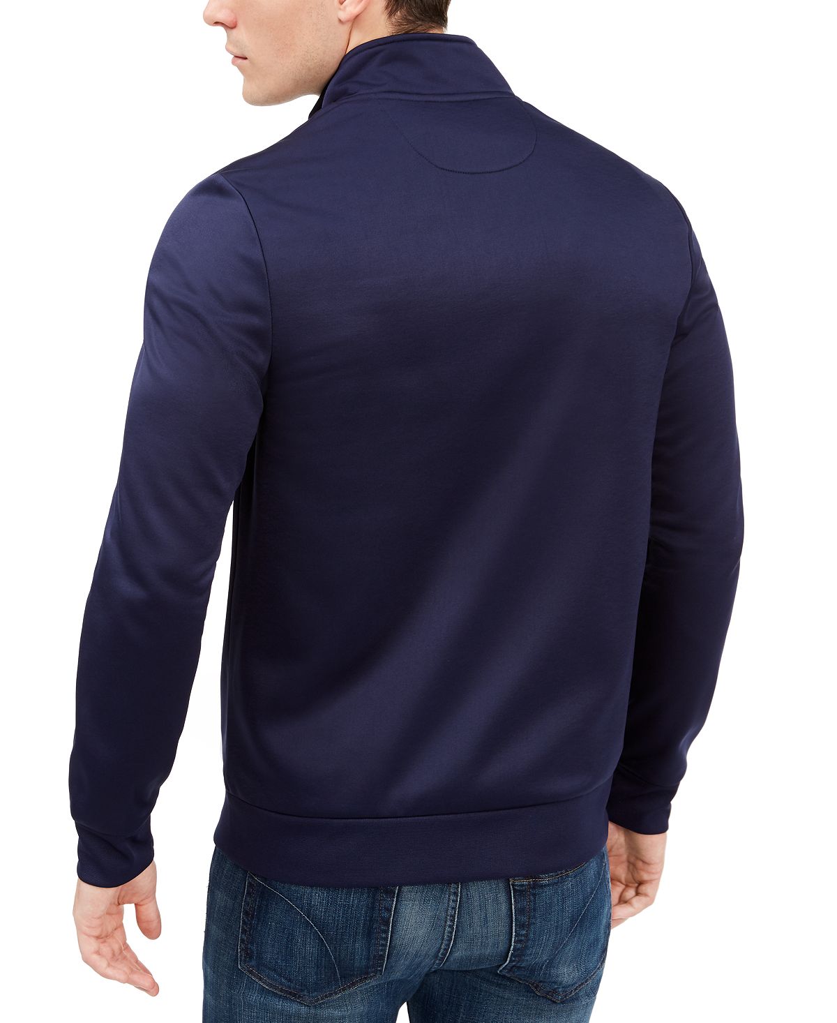 Club Room Crossbody Stripe Track Jacket Navy Blue