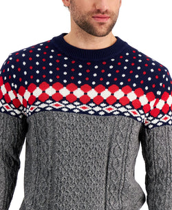Club Room Fairaisle Sweater Navy Blue Combo thumbnail 2