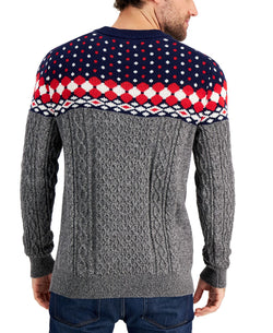Club Room Fairaisle Sweater Navy Blue Combo thumbnail 3