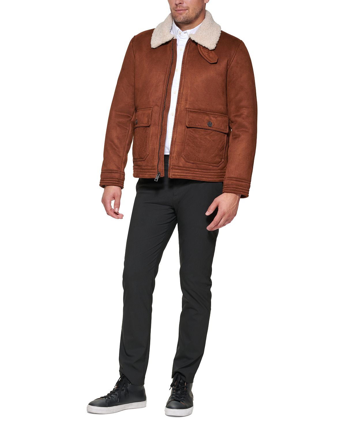 Club Room Faux Suede Jacket Brown