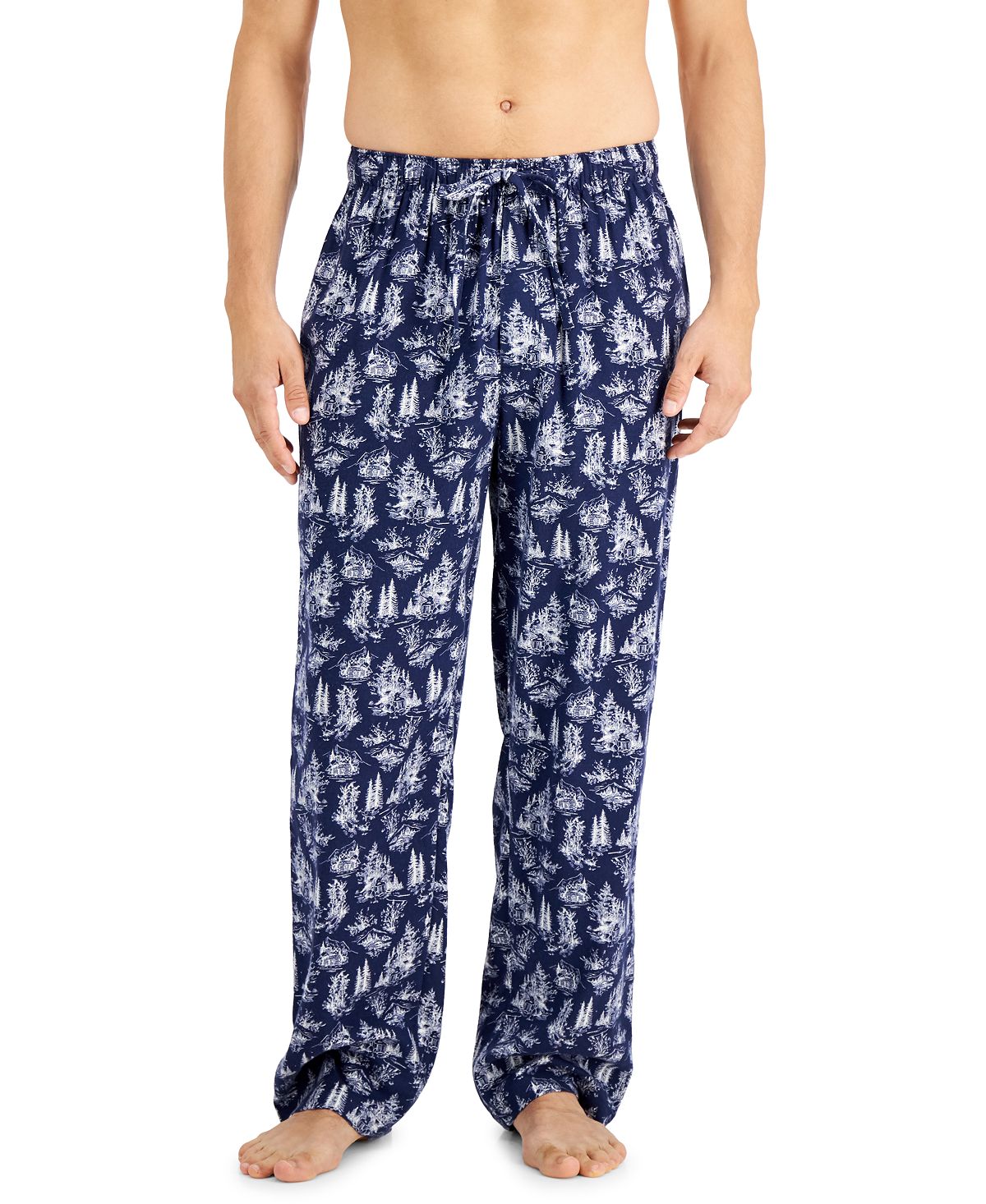 Club Room Flannel Print Pajama Pants Navy Forest