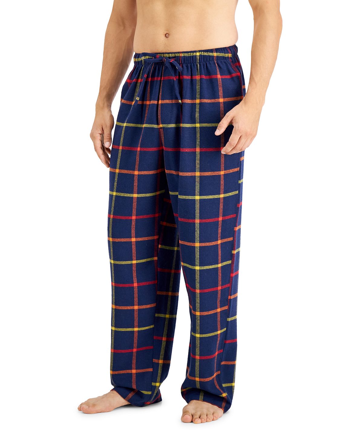 Club Room Flannel Print Pajama Pants Navy/Yellow