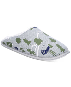 Club Room Forest-print Fleece-lined Slippers Grey thumbnail 1
