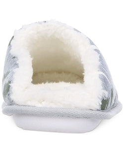 Club Room Forest-print Fleece-lined Slippers Grey thumbnail 3