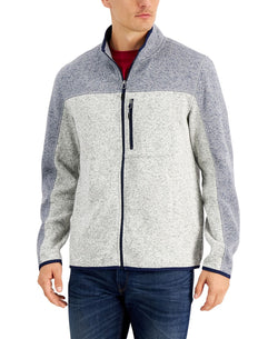 Club Room Full-zip Fleece Sweater Smooth Silver thumbnail 1