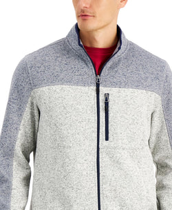 Club Room Full-zip Fleece Sweater Smooth Silver thumbnail 2