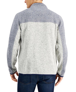 Club Room Full-zip Fleece Sweater Smooth Silver thumbnail 3