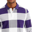 Club Room Gingham Check Long-sleeve Polo Shirt Purple
