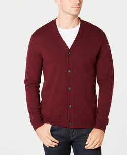 Club Room Knit V-neck Cardigan Red Plum thumbnail 1
