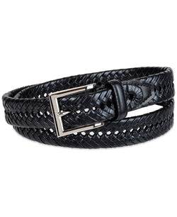 Club Room Leather Braided Belt Black thumbnail 1