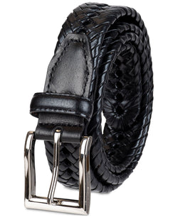 Club Room Leather Braided Belt Black thumbnail 2