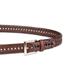 Club Room Leather Braided Belt Tan thumbnail 3