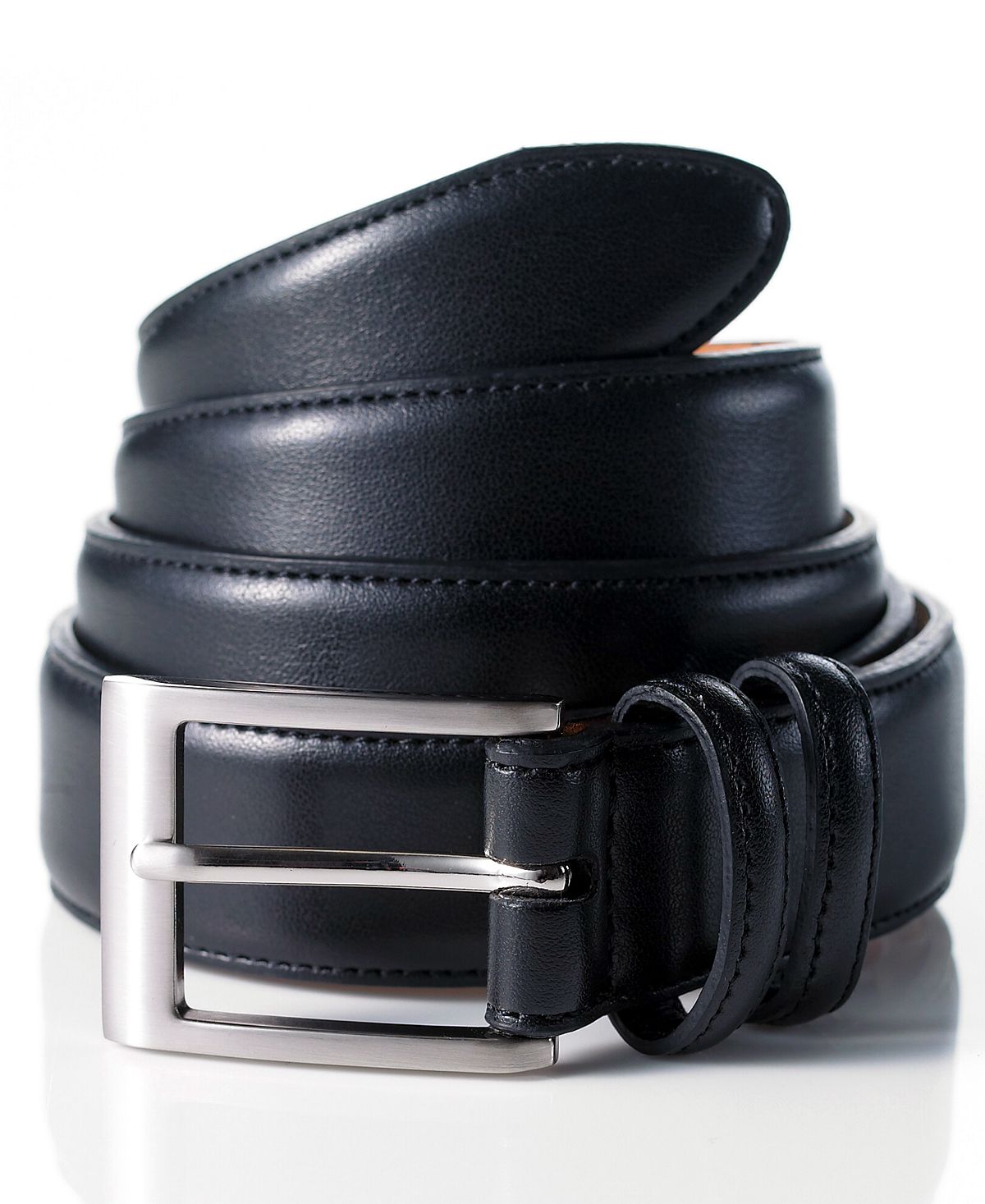 Club Room Leather Dress Belt Black