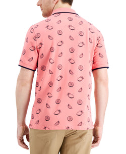 Club Room Lemon-print Performance Stretch Polo Pink thumbnail 2