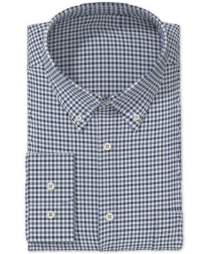 Club Room Men's Classic/Regular Fit Gingham Check Performance Dress Shirt