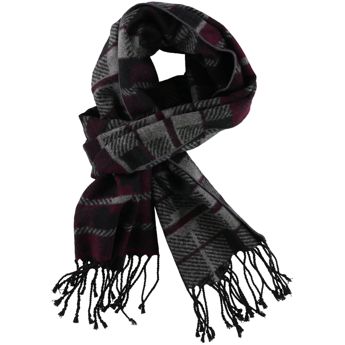 Club Room Mens Fringed Scarf, Purple, One Size purples - 0469
