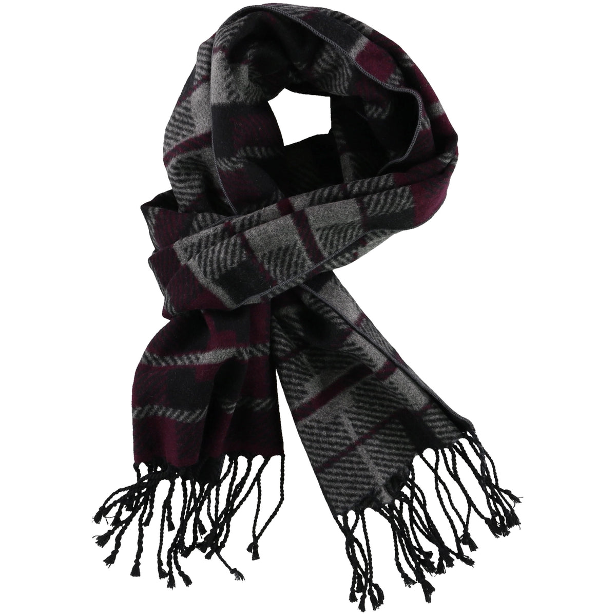 Club Room Mens Fringed Scarf, Purple, One Size purples - 0469