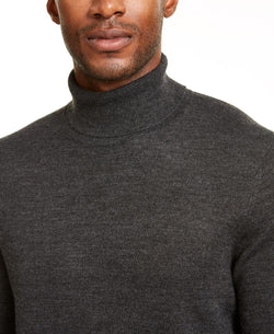Club Room Merino Wool Blend Turtleneck Sweater Ebony Heather thumbnail 3