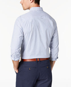 Club Room Micro-striped Cotton Shirt With Pocket Light Blue thumbnail 2