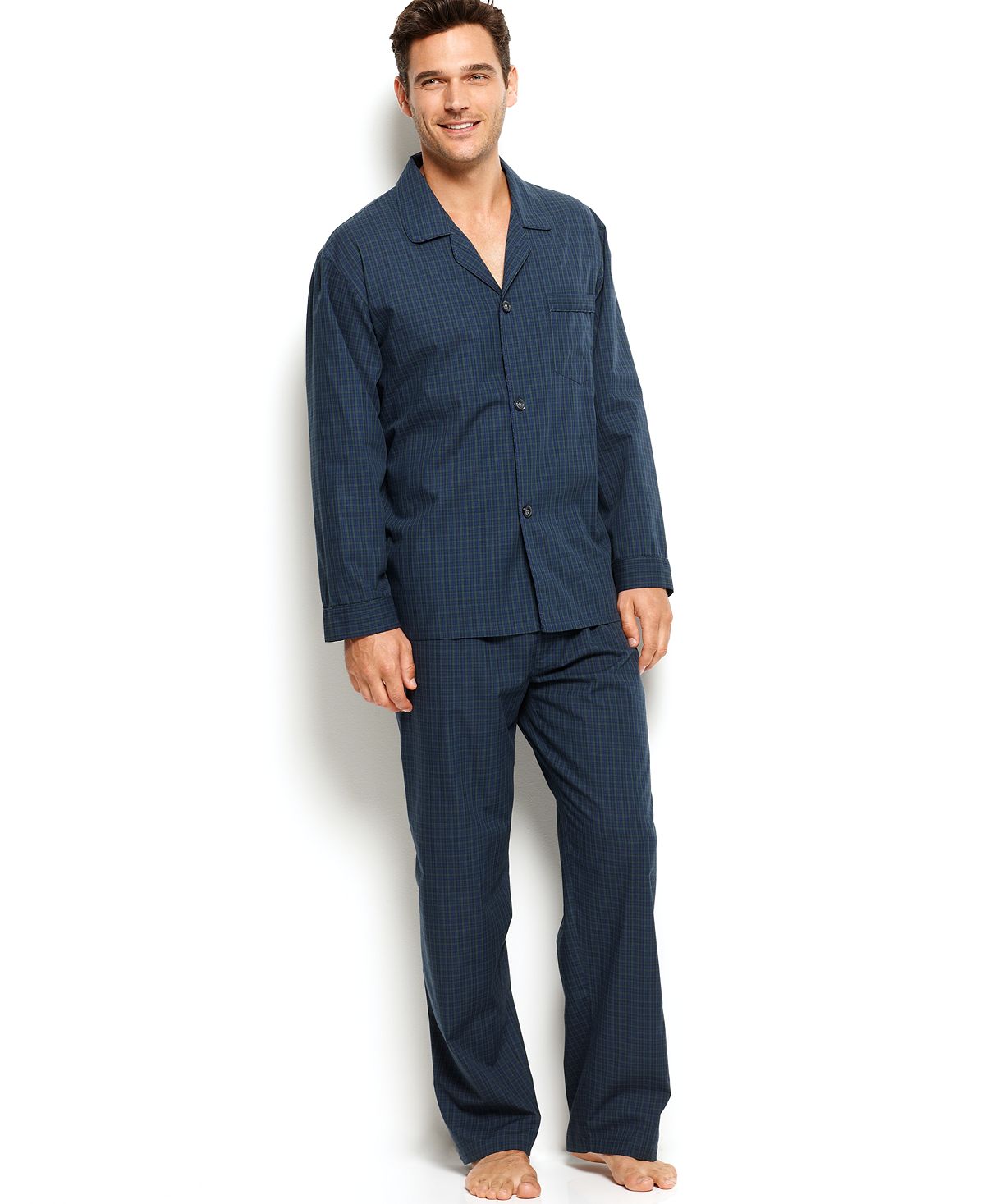 Club Room Mini Blackwatch Pajamas Shirt And Pants Set Mini Blackwatch