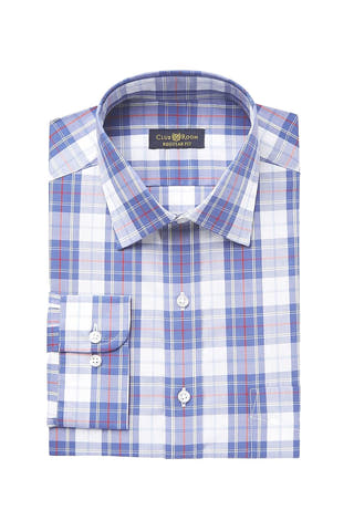 Club Room Navy Summer-Plaid 'The Estate' Wrinkle-Resistant