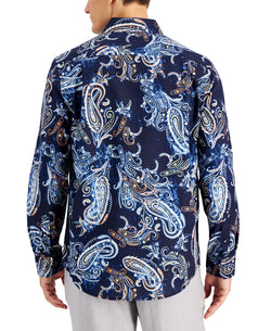 Club Room Paisley Dobby Shirt Navy Blue Combo thumbnail 3