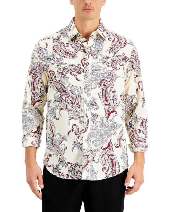 Club Room Paisley Dobby Shirt Winter Ivory Co