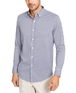 Club Room Performance Gingham Check Shirt With Pocket Bright White Combo thumbnail 1