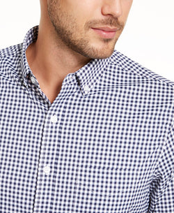 Club Room Performance Gingham Check Shirt With Pocket Bright White Combo thumbnail 2