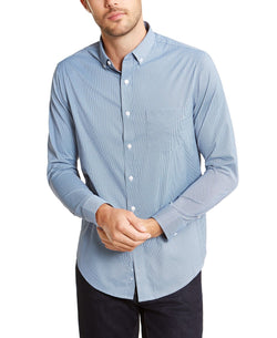 Club Room Performance Mini-gingham Check Shirt Pale Ink Blue thumbnail 1