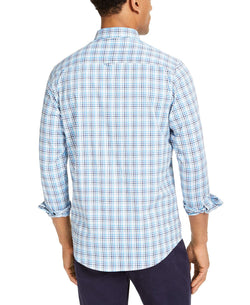 Club Room Performance Ombre Plaid Shirt With Pocket Blue Multi Combo thumbnail 2