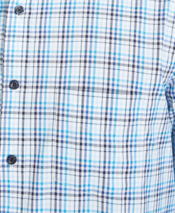 Club Room Performance Ombre Plaid Shirt With Pocket Blue Multi Combo thumbnail 3