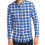 Club Room Performance Plaid Shirt With Pocket Pale Ink Blue