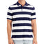 Club Room Performance Stretch Striped Polo Shirt Navy Blue/White
